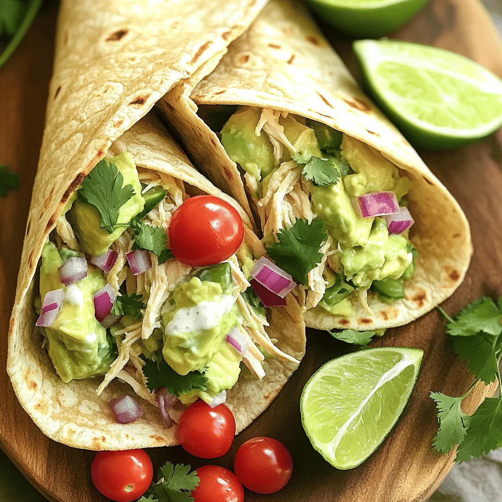 Avocado Chicken Salad Wraps Frisch und Lecker Genießen