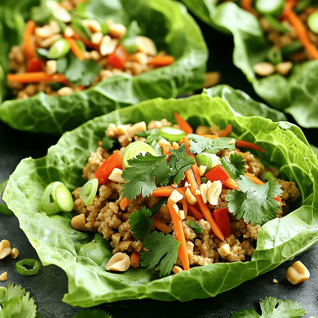 Thai Peanut Chicken Lettuce Wraps für frische Genüsse