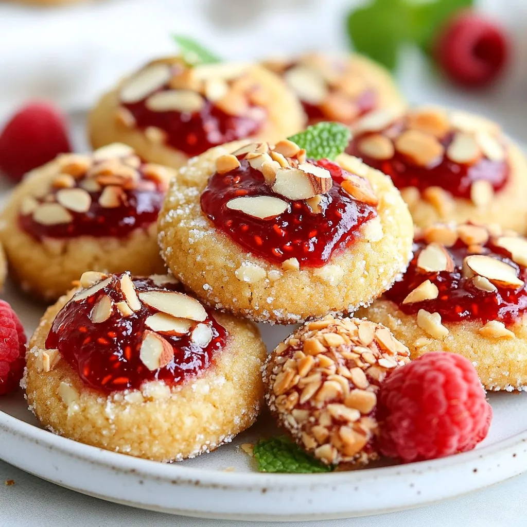 Himbeer-Mandel-Thumbprint-Kekse einfache Rezeptidee