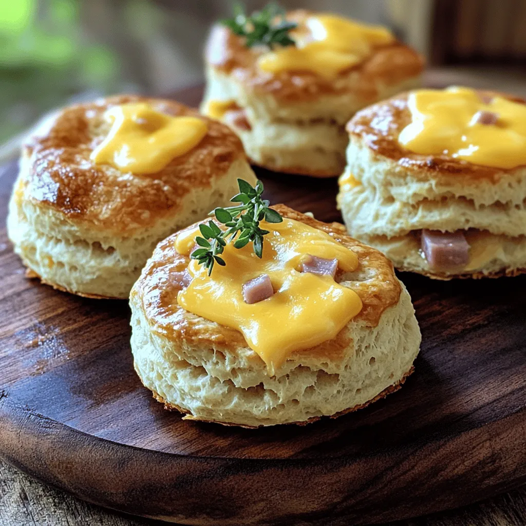 Ham and Cheese Butter Swim Biscuits Köstlicher Genuss