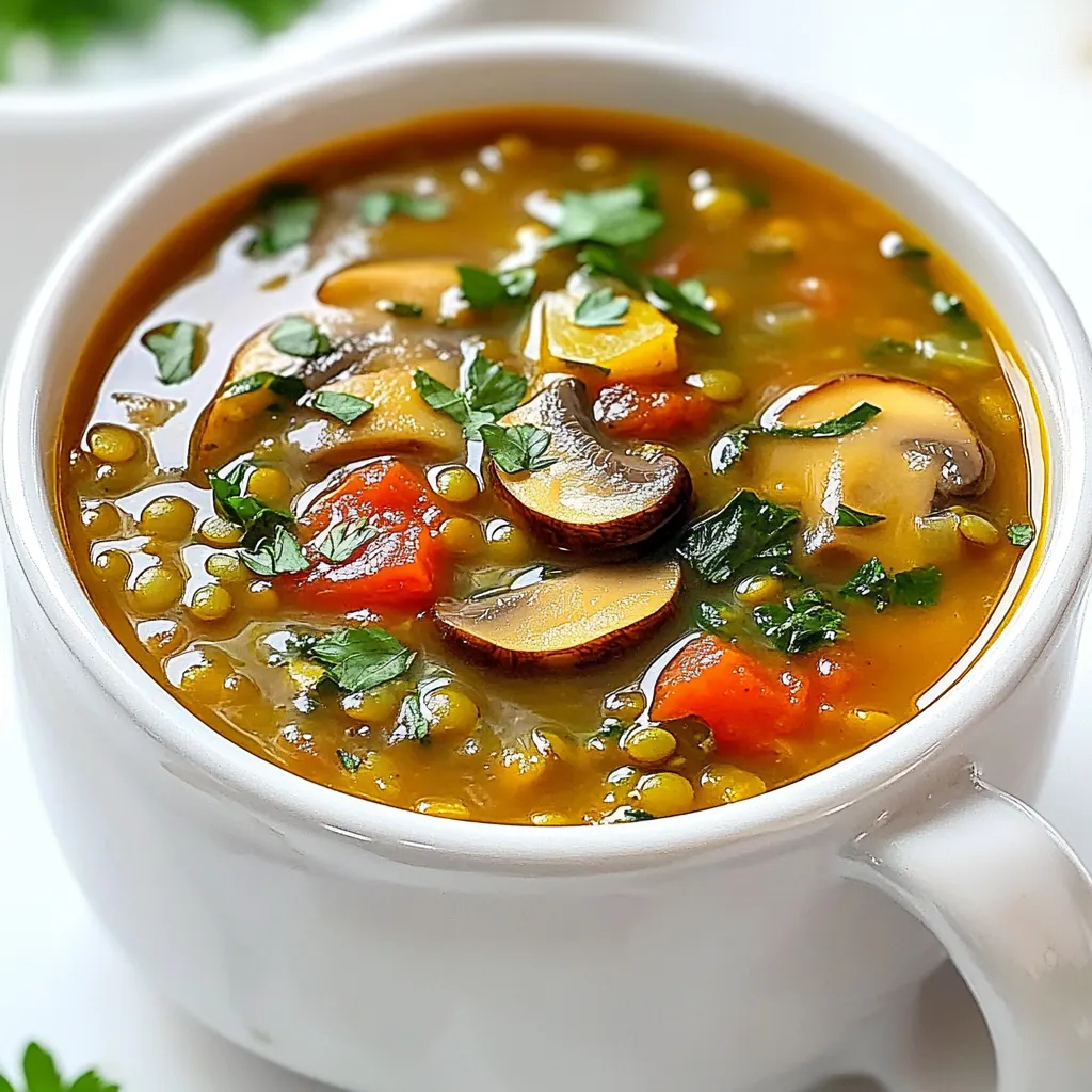 Mushroom Lentil Soup Herzhaft und Nahrhaft Kochen