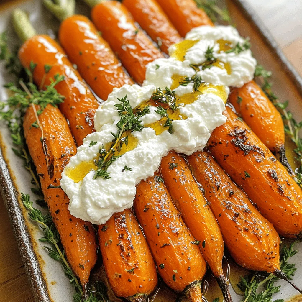 - 500 g Karotten, geschält und der Länge nach halbiert - 250 g Ricotta - 1-2 Esslöffel heißer Honig (nach Geschmack)