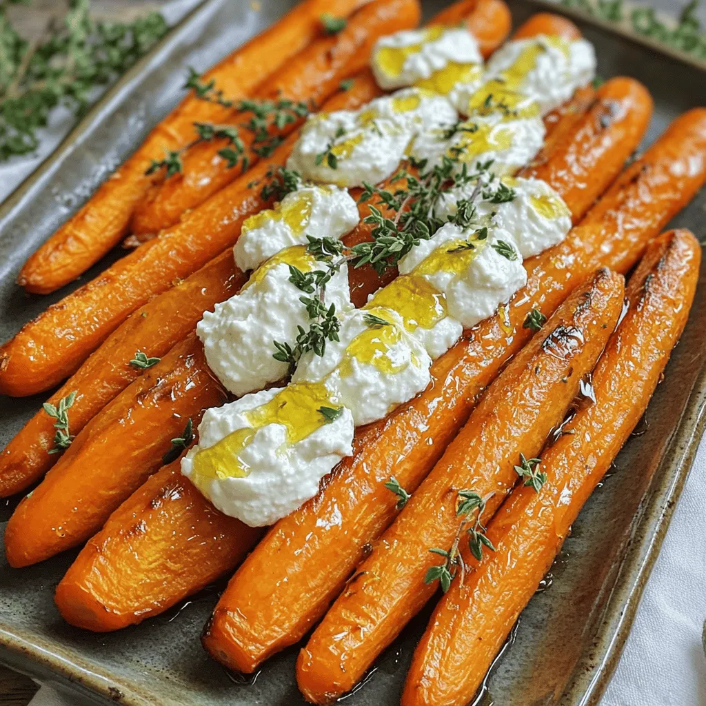 Geröstete Karotten mit Ricotta und heißem Honig lecker