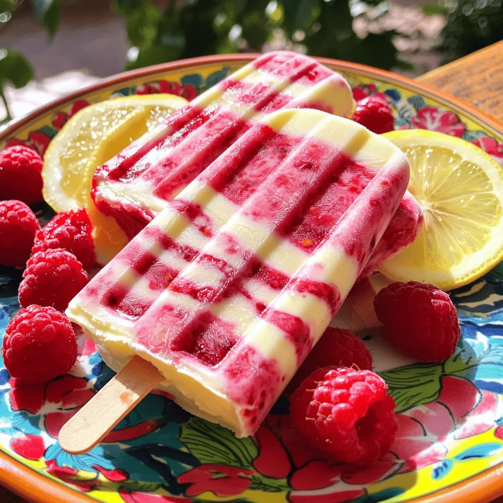 Raspberry Lemon Yogurt Popsicles Frisch und Einfach