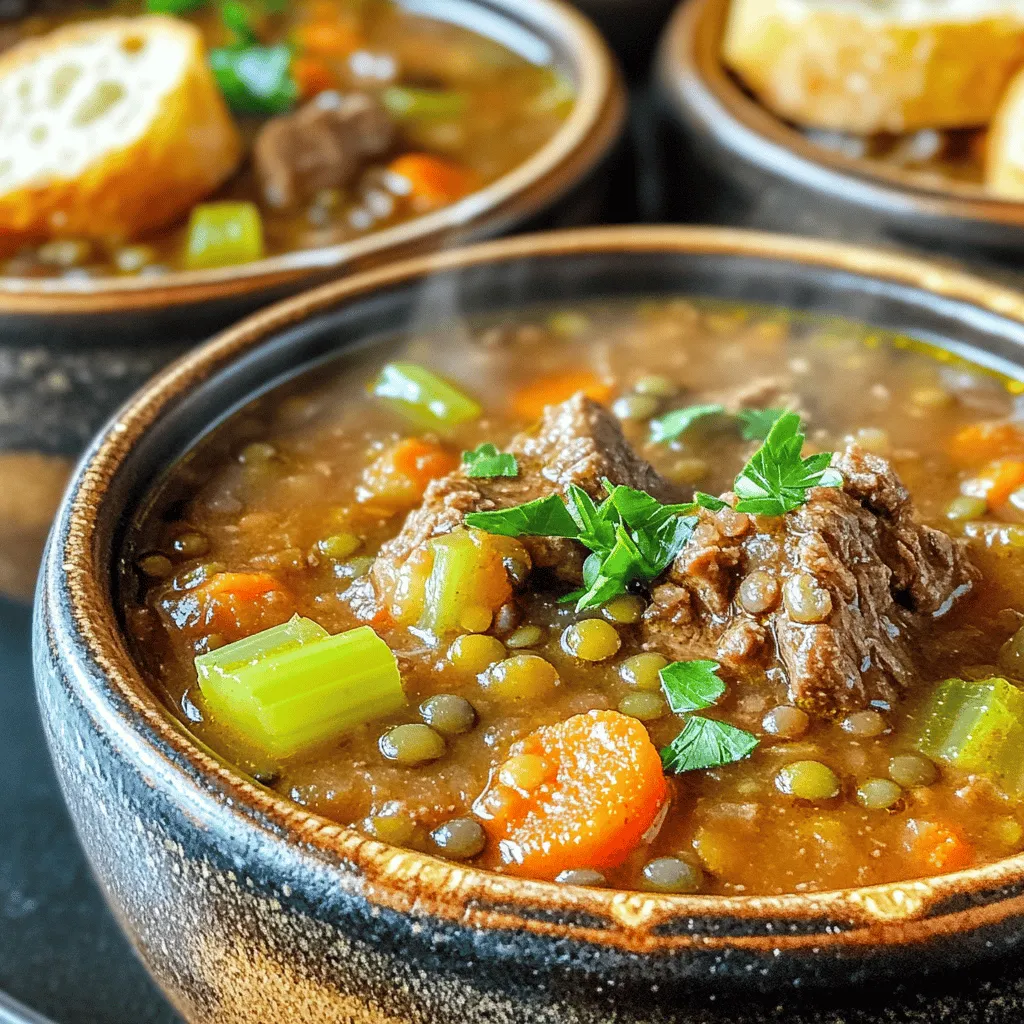 Leckere Slow Cooker Beef Lentil Soup in wenigen Schritten