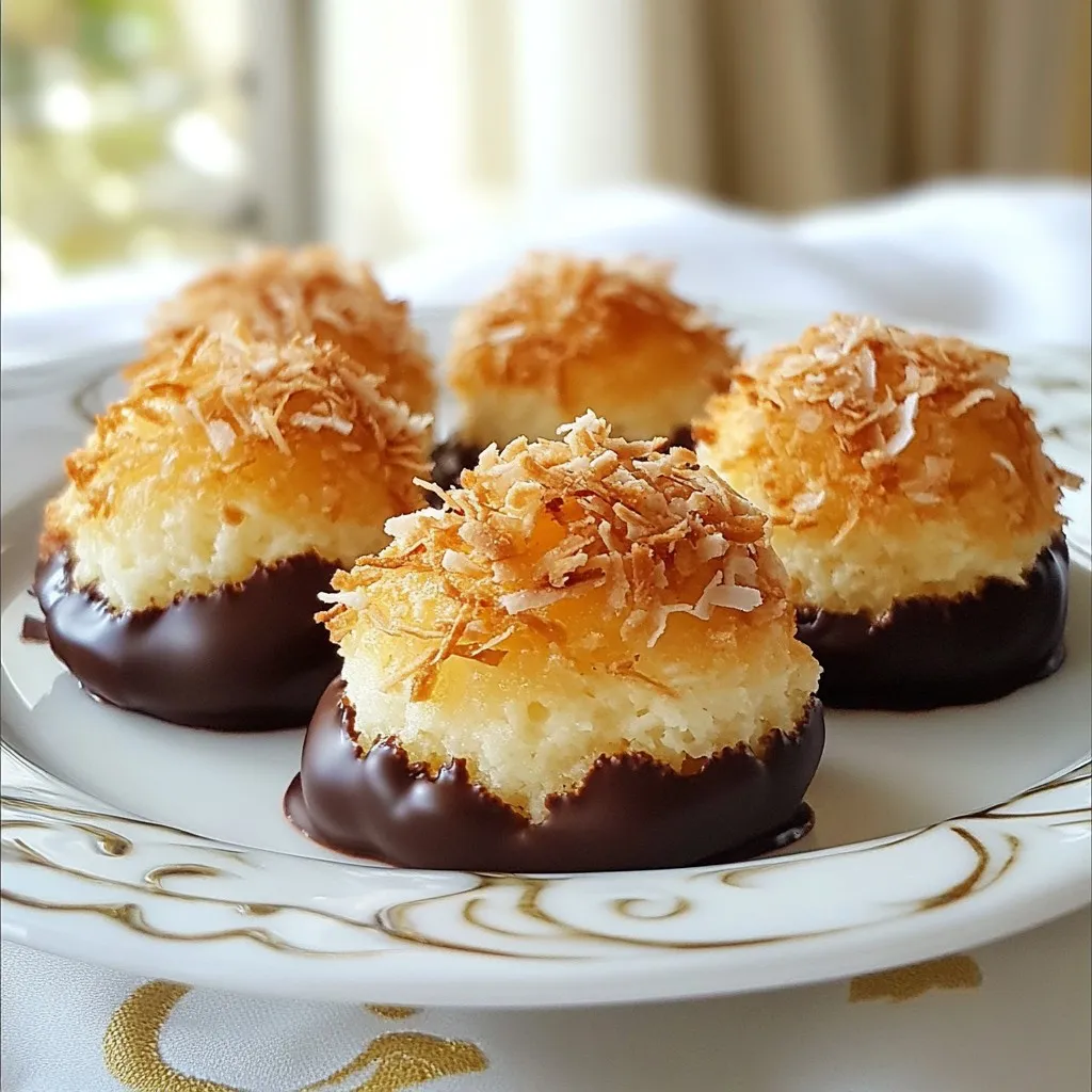 Schokoladenüberzogene Kokosmakronen Lecker Kekse