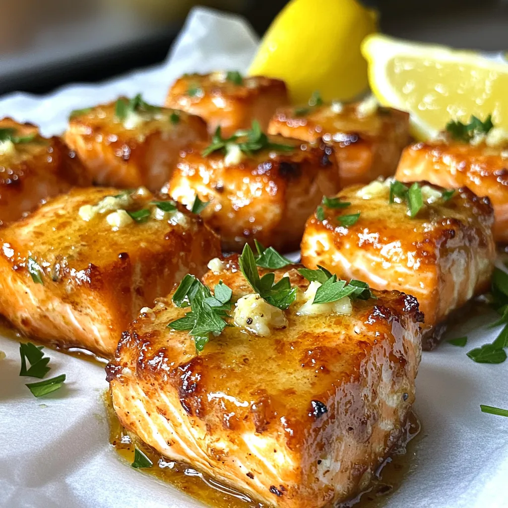 Air Fryer Garlic Butter Salmon Bites Schmackhafte Snacks
