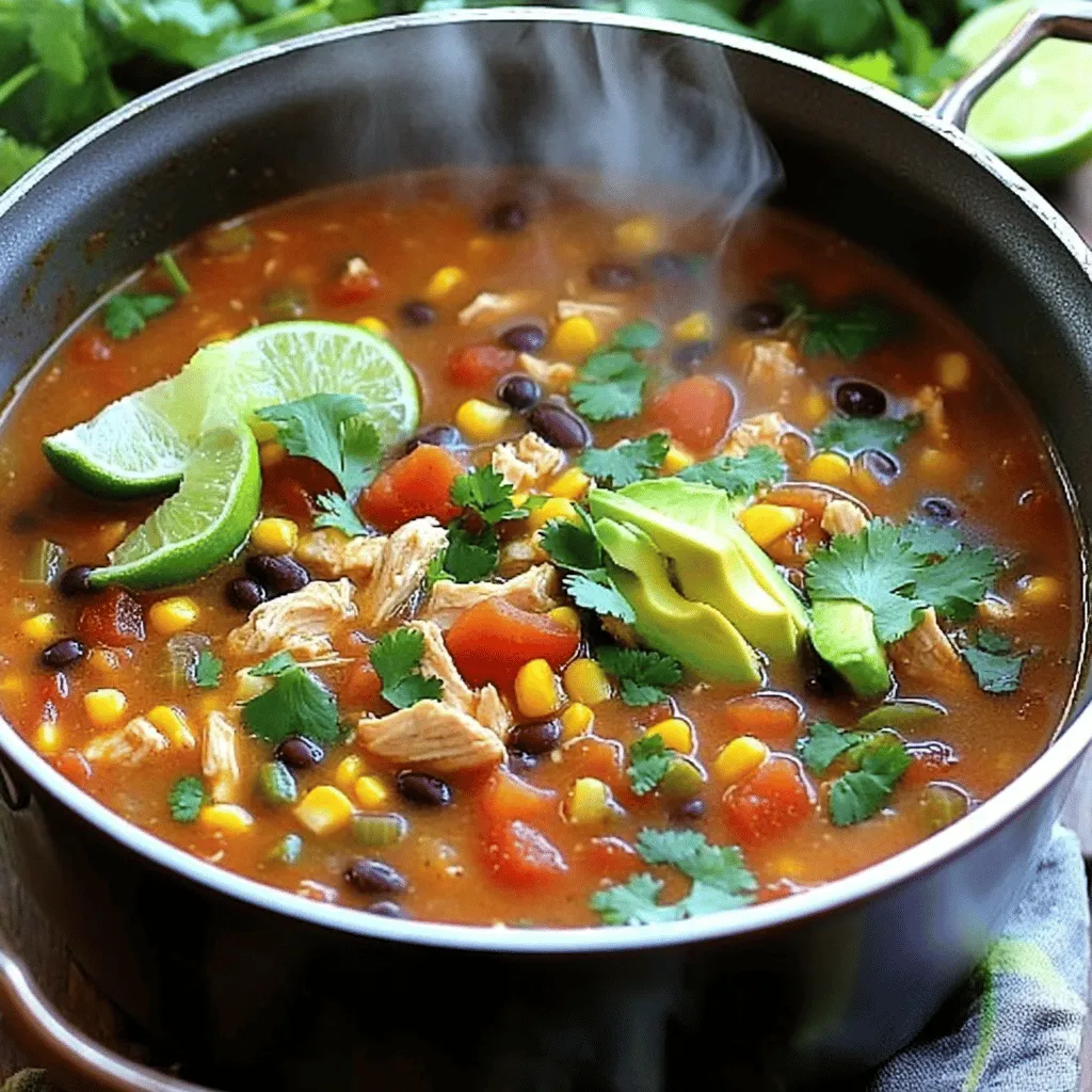 Einfache Chicken Taco Soup Schnelles und Köstliches Gericht