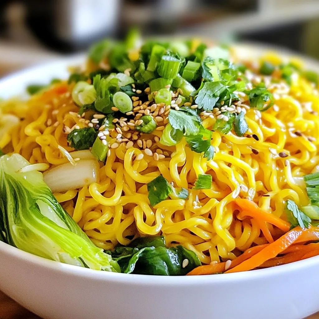Würzige Knoblauch-Ramen-Nudeln Schnelle und leckere Mahlzeit