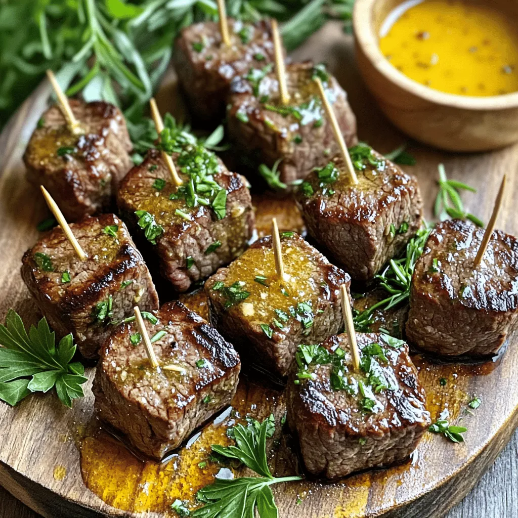 Knoblauch-Butter Steak Bissen Zart und Saftig Kochen