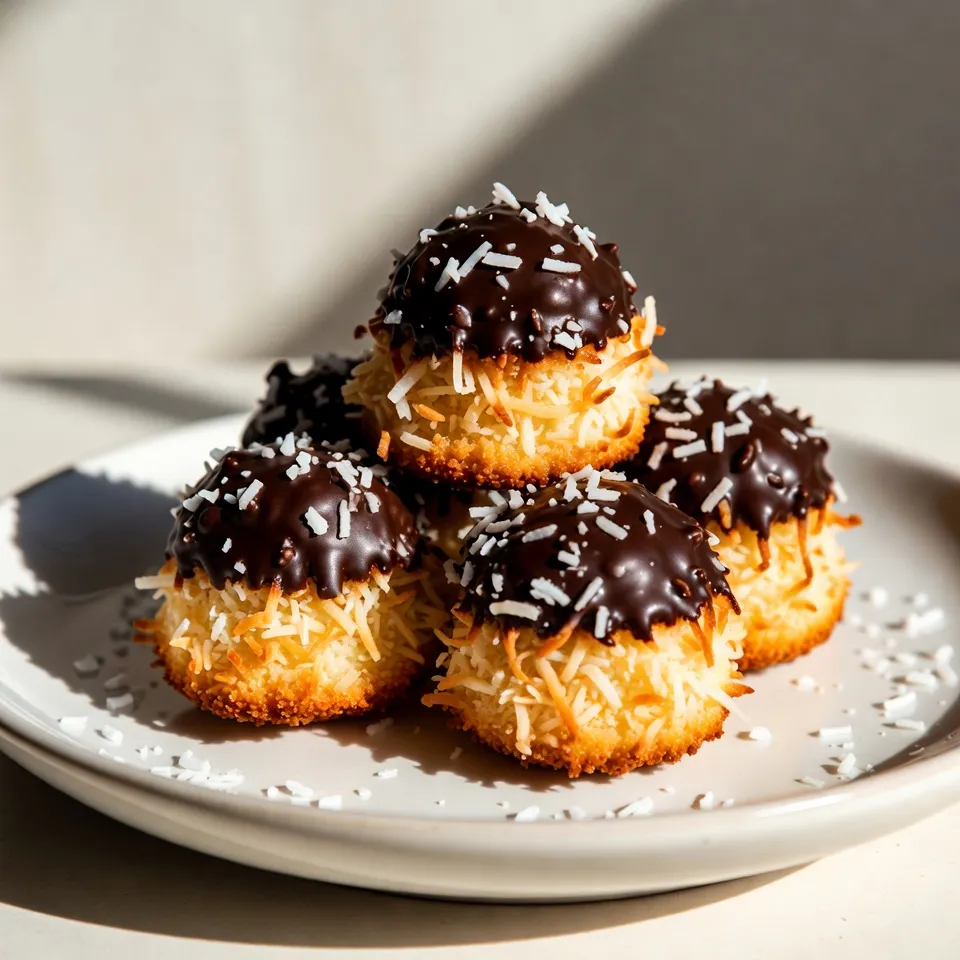 Schokoladen-Kokos-Makronen Einfaches und schnelles Rezept