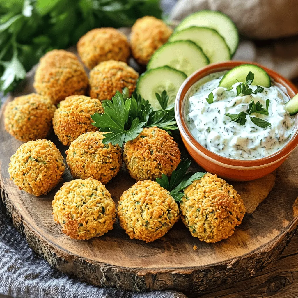 Baked Falafel mit Tzatziki Sauce Lecker und Einfach