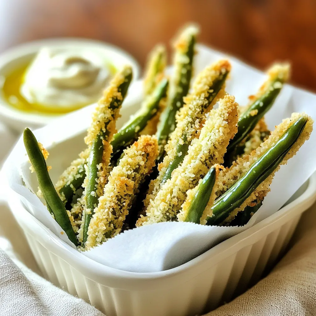 Knoblauch Parmesan grüne Bohnen Pommes köstliche Snacks