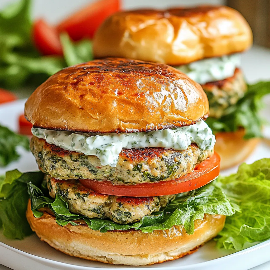 Spinach Feta Stuffed Turkey Burger Lecker und Gesund