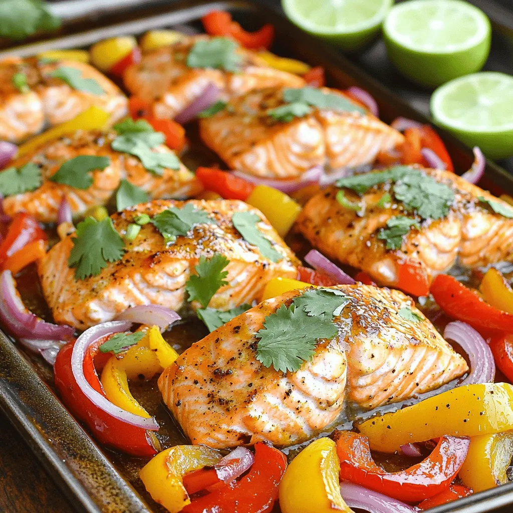 Sheet Pan Fajita Salmon Schnelles und Einfaches Rezept