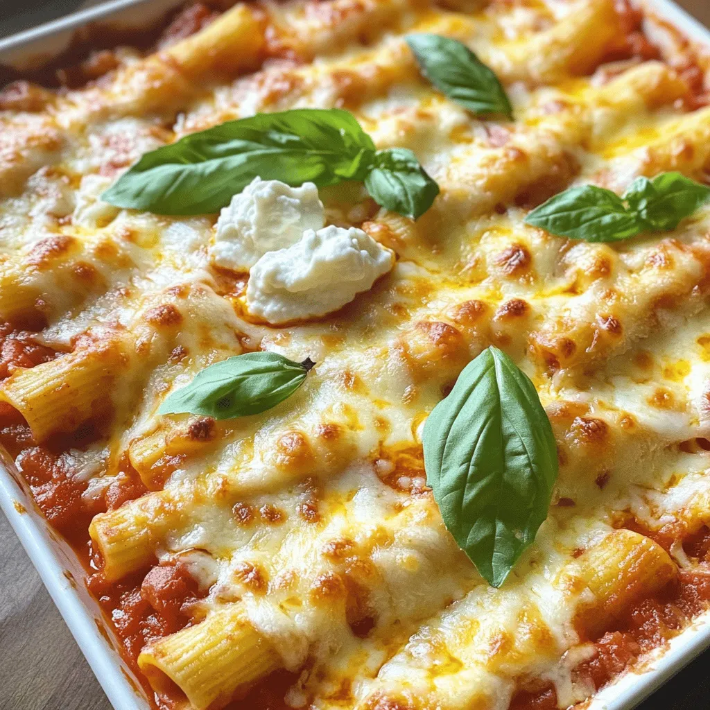 Drei-Käse Gebackenes Ziti Einfaches und Rezeptvergnügen