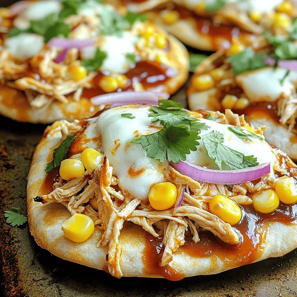 Lustige Air Fryer BBQ Chicken Flatbreads genießen