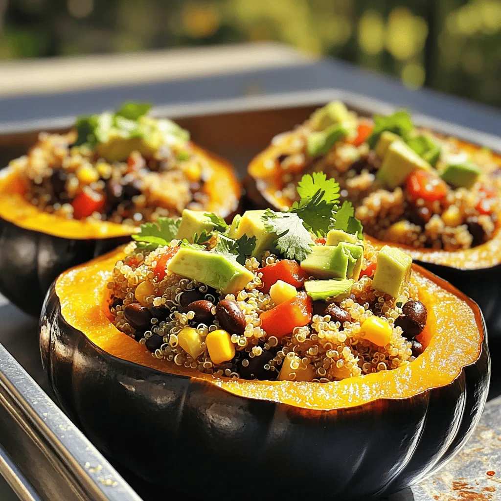 Gefüllte Acorn-Kürbisse Einfaches und schmackhaftes Rezept