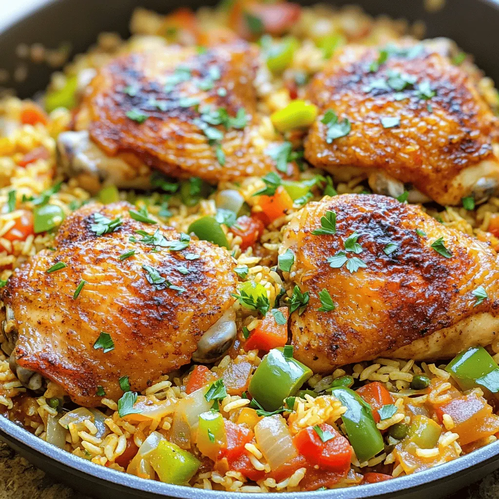 Ein-Pfannen Cajun Hühnchen und Reis Schnelles Gericht