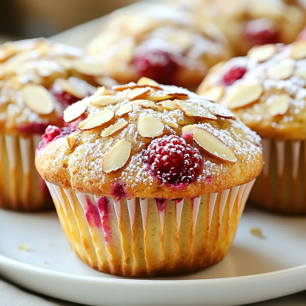 Raspberry Almond Muffins Bakery Style Köstlich Backen