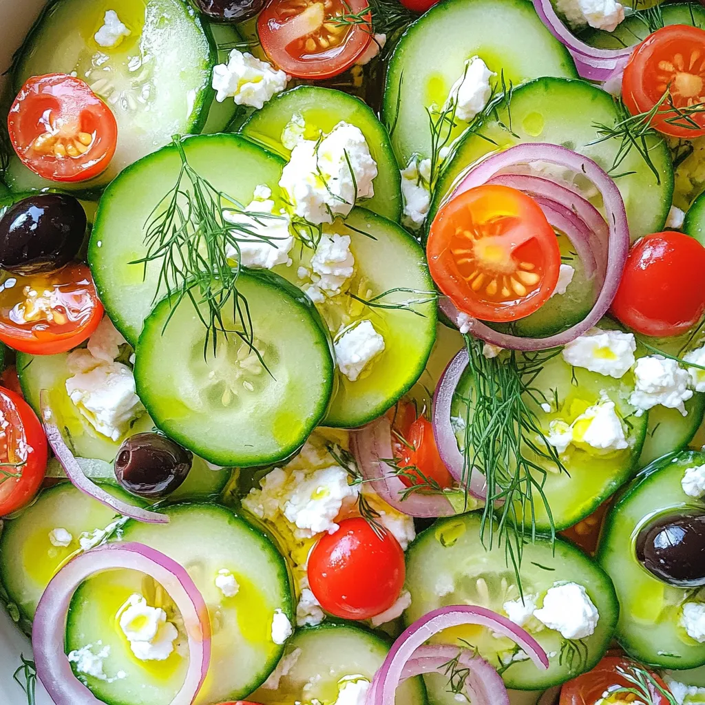 Gurken und Feta Salat Frisch und Einfach Zubereiten