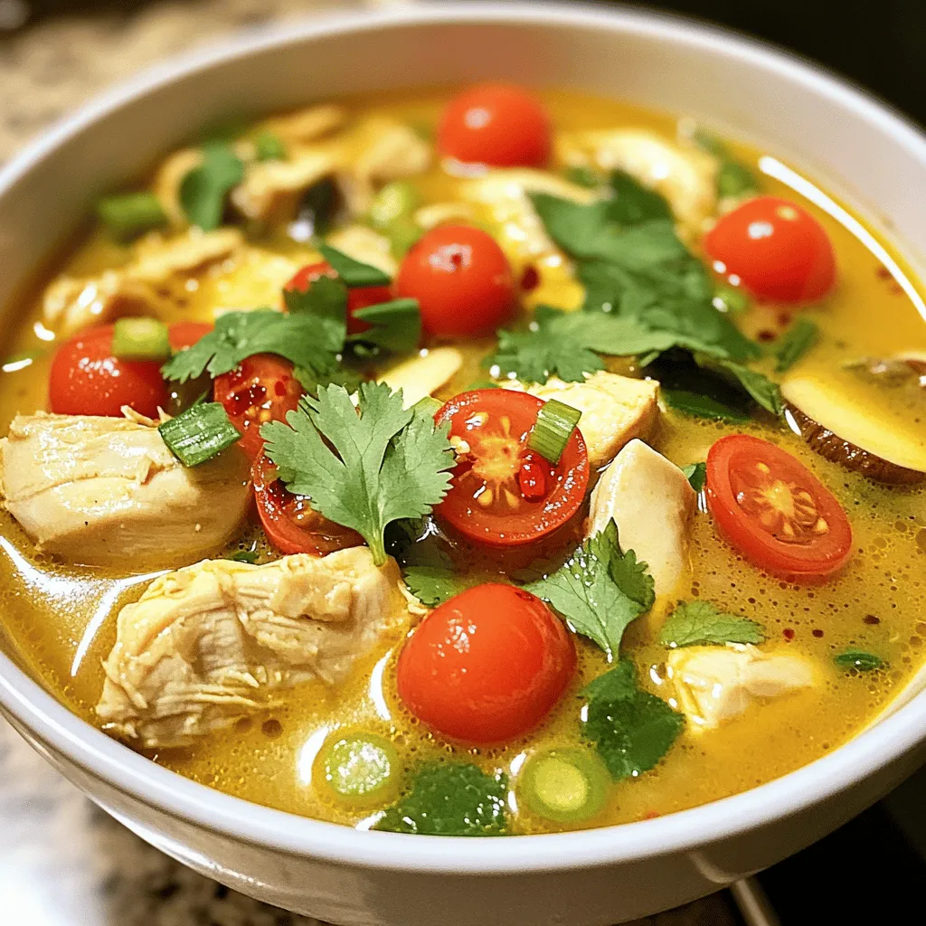 Pikante Thai Hühnersuppe Einfach und Schmackhaft