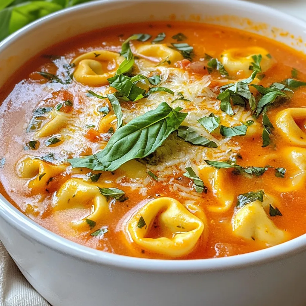 Creamy Tomato Basil Tortellini Soup für jeden Tag