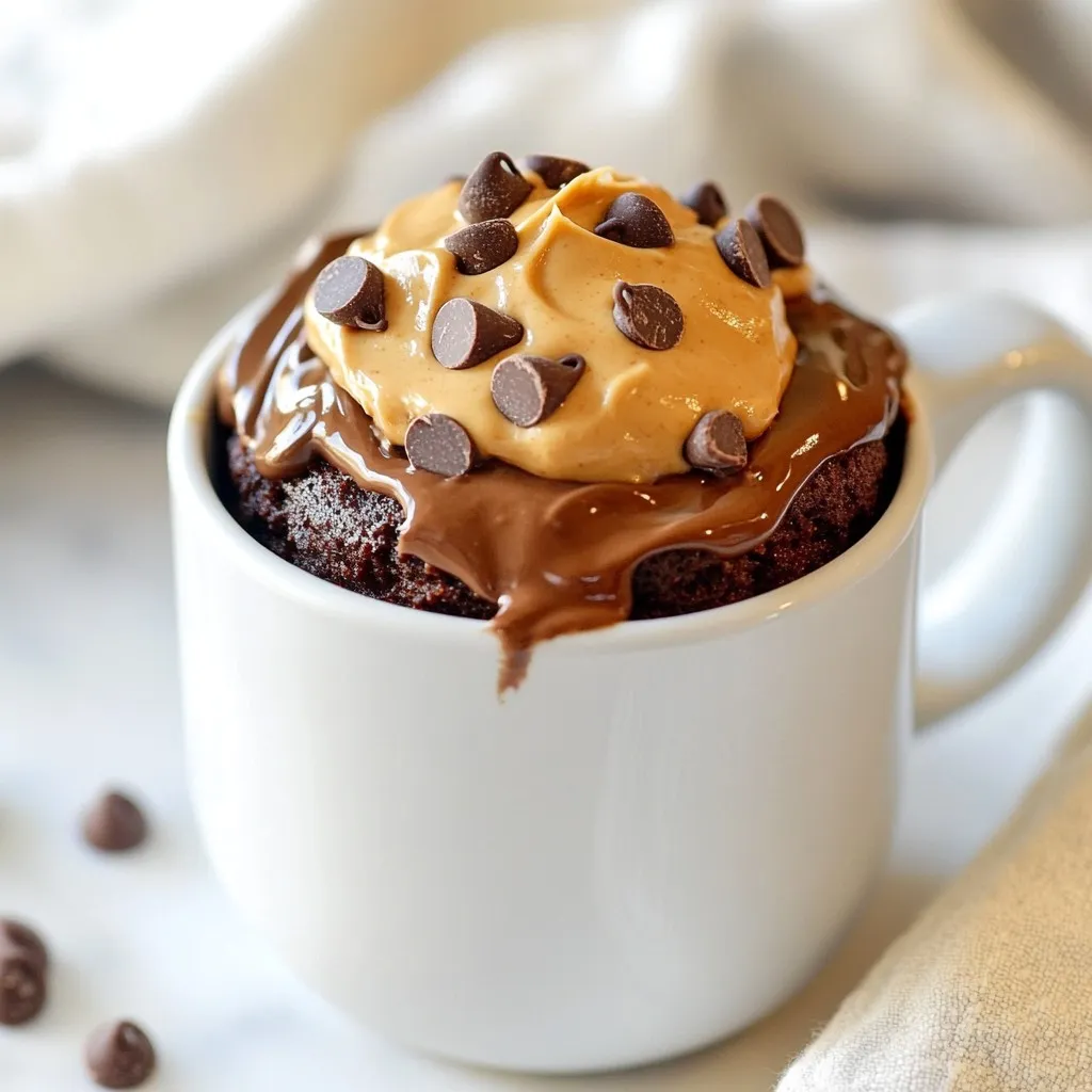 Schokoladen-Erdnussbutter-Tassekuchen köstlicher Genuss