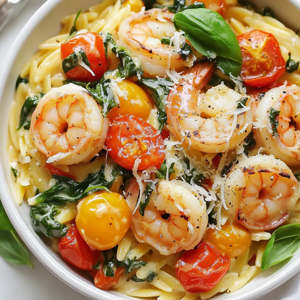 One-Pot Creamy Tuscan Shrimp Orzo Leckeres Rezept