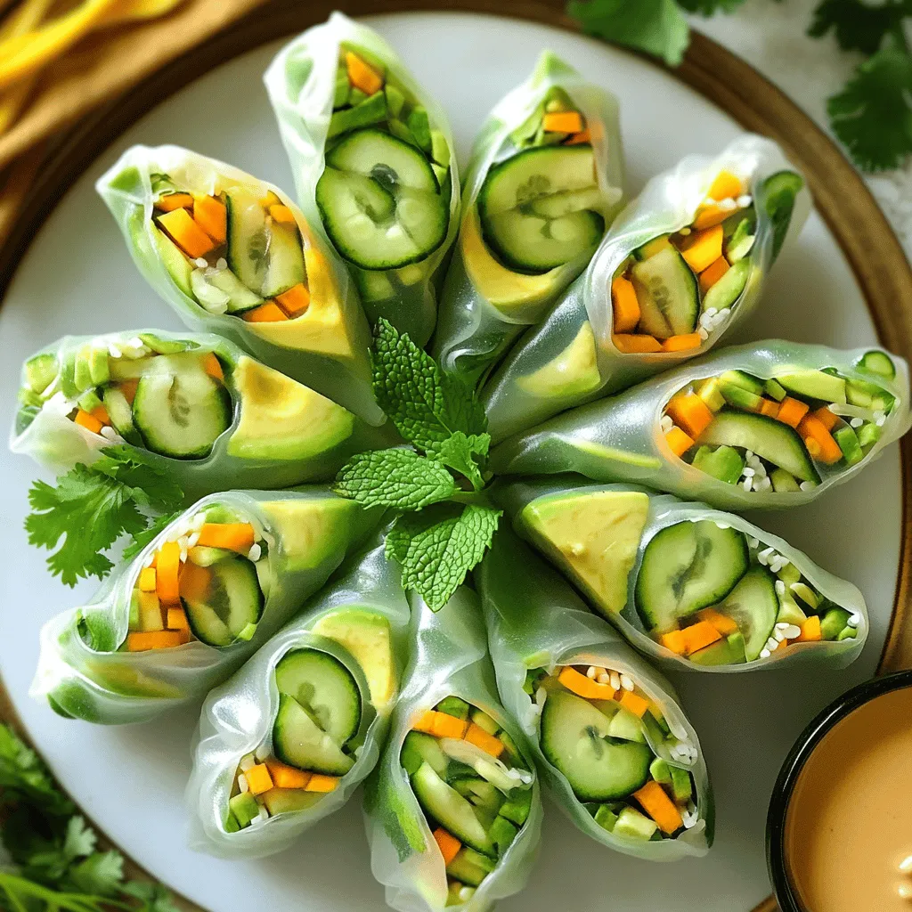 Avocado Cucumber Summer Rolls Frisch und Lecker Genießen