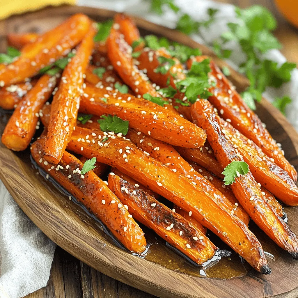 Süß-pikante geröstete Karotten gesunde Gaumenfreude
