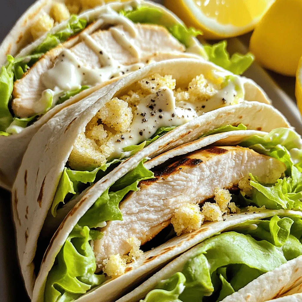 Klassische Hähnchen-Caesar-Wraps Einfaches Rezept