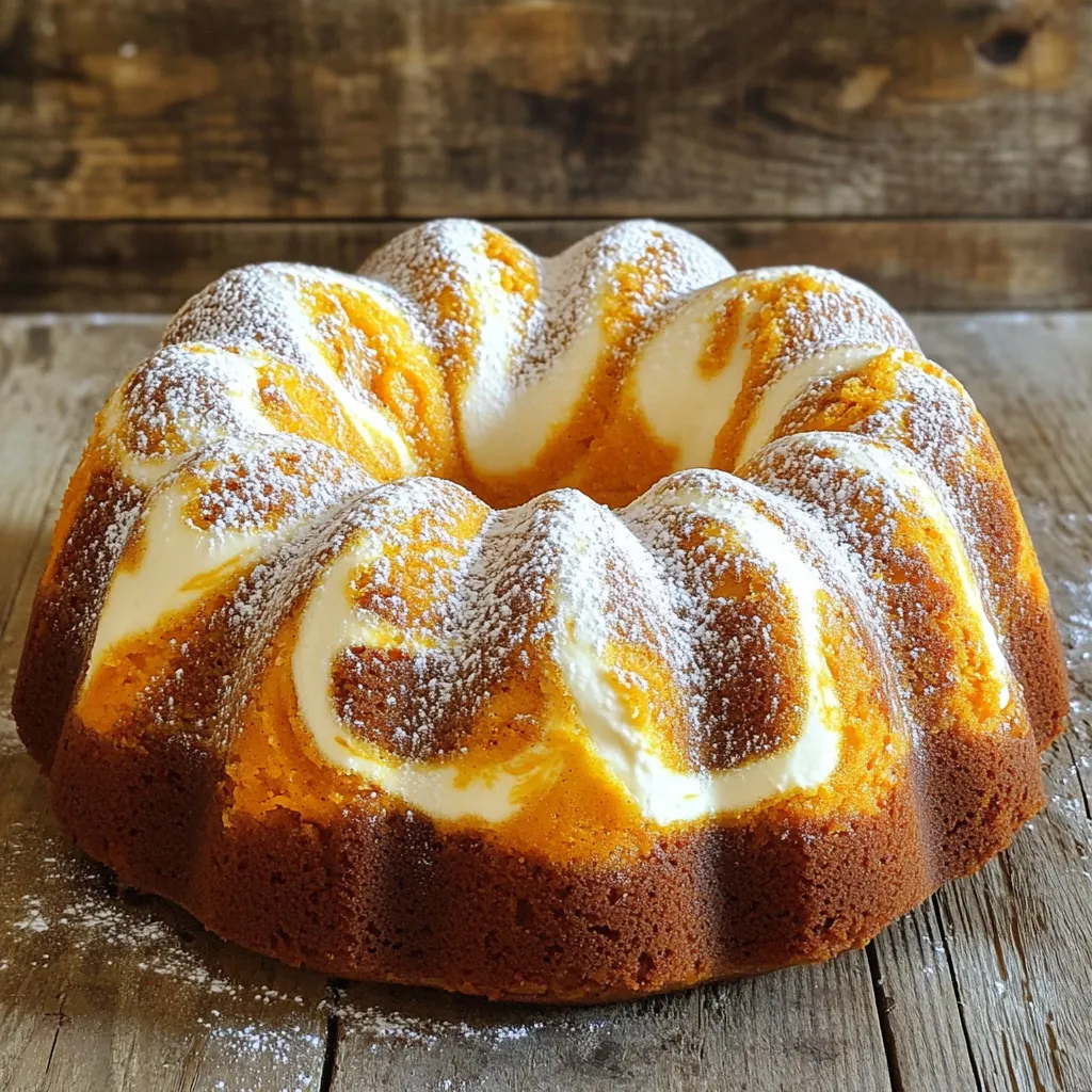Kürbis-Frischkäse-Swirl-Bundt-Kuchen Genussvoll Backen