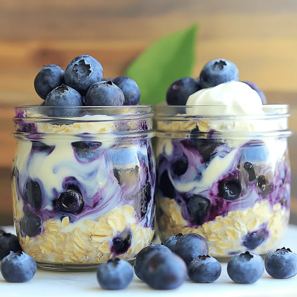 Blaubeer-Käsekuchen-Übernacht-Haferflocken Rezept