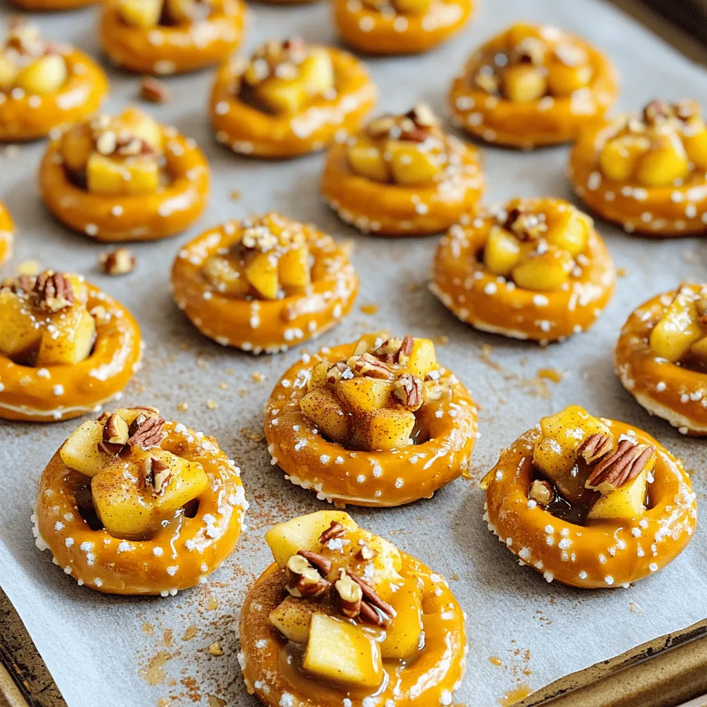 Karamell-Apfel-Brezelhäppchen Köstlicher Snack Genuss