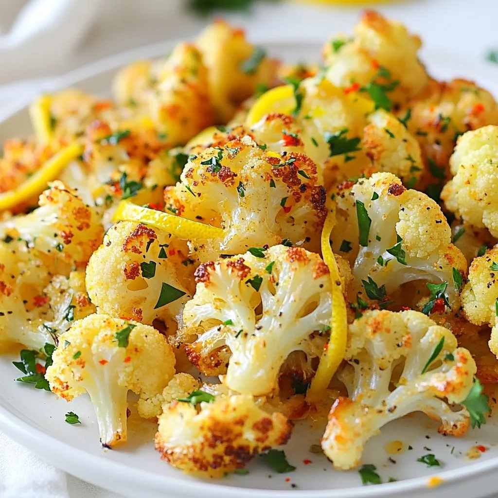 Lemon Garlic Roasted Cauliflower Gesundes Rezept