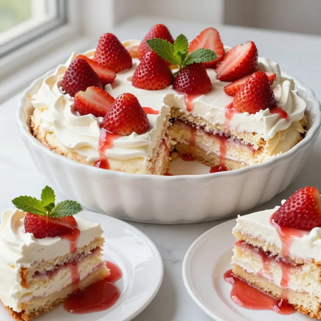 Strawberry Shortcake Icebox Cake Frisch und Lecker