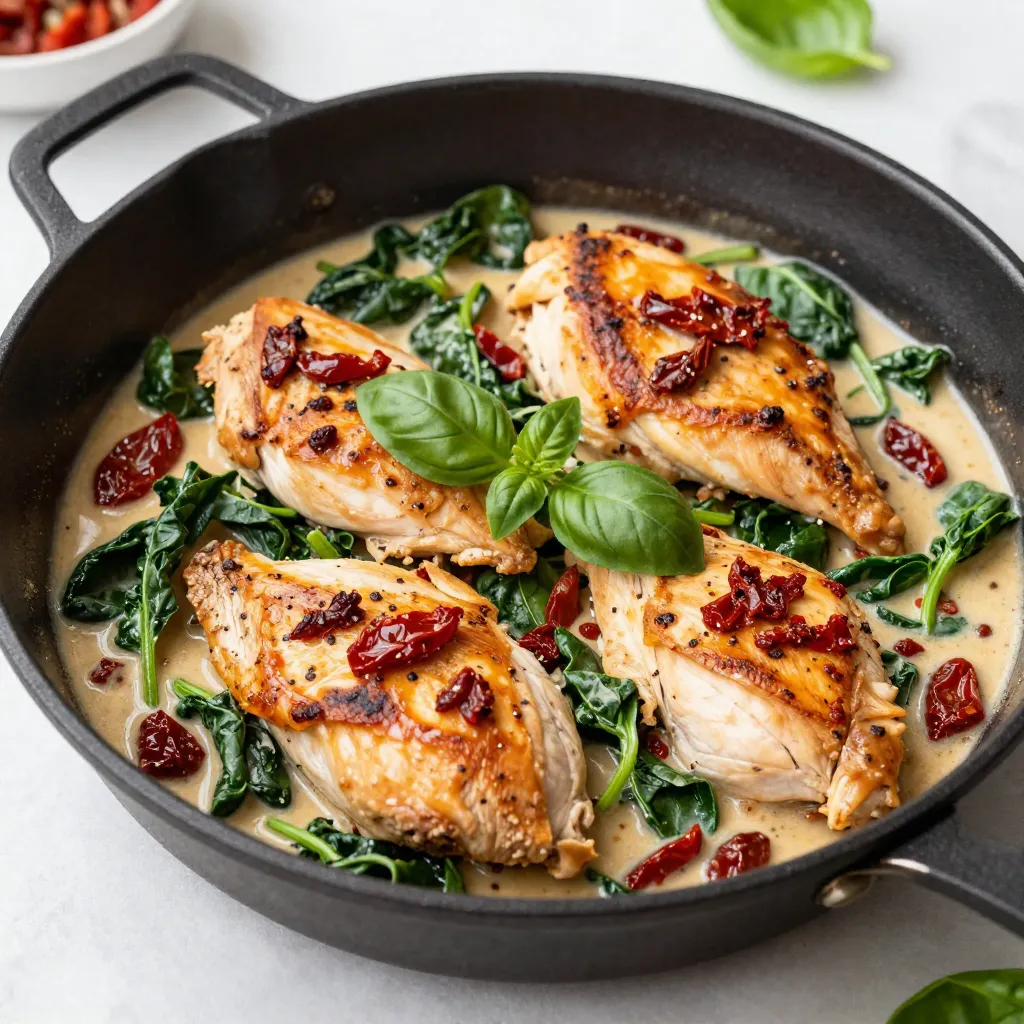 Sun-Dried Tomato Chicken Skillet Schnelles Rezept