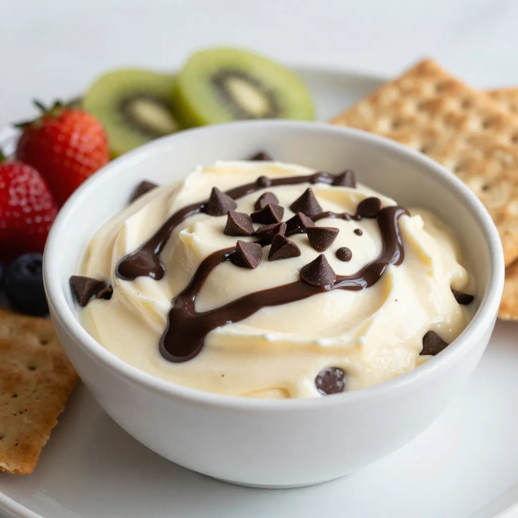 Schokoladenstückchen Cheesecake Dip Einfach und Lecker