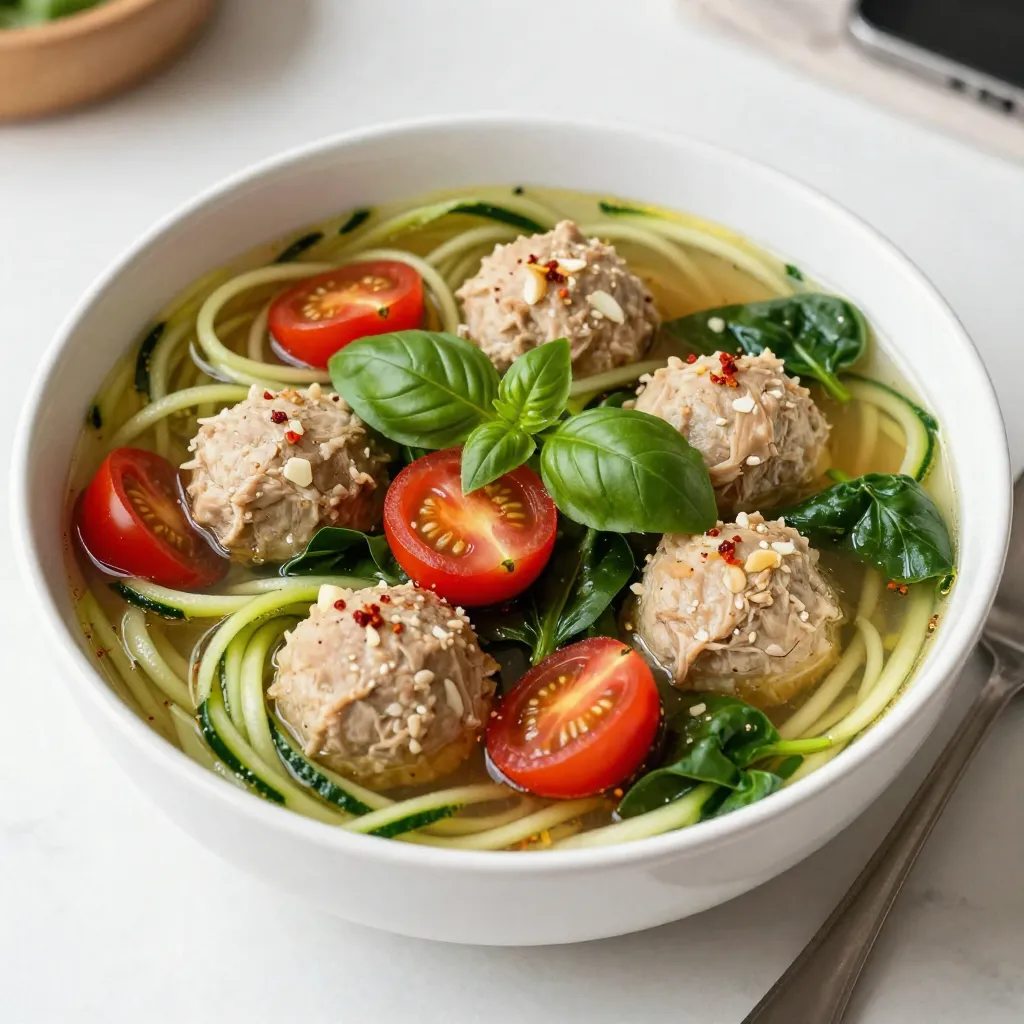 Turkey Meatball Zoodle Soup Einfach und Gesund Genießen