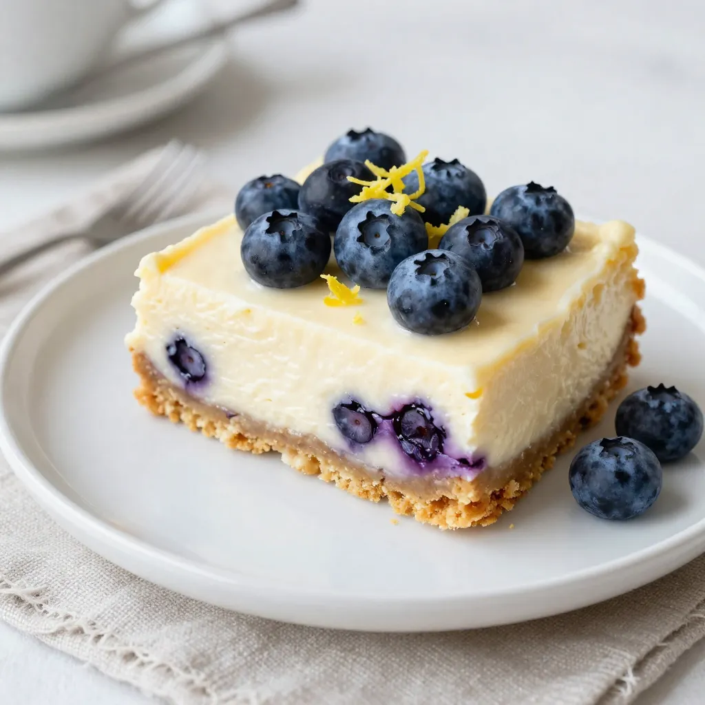 Blaubeer-Zitronen-Käsekuchen-Riegel Frisch und Lecker