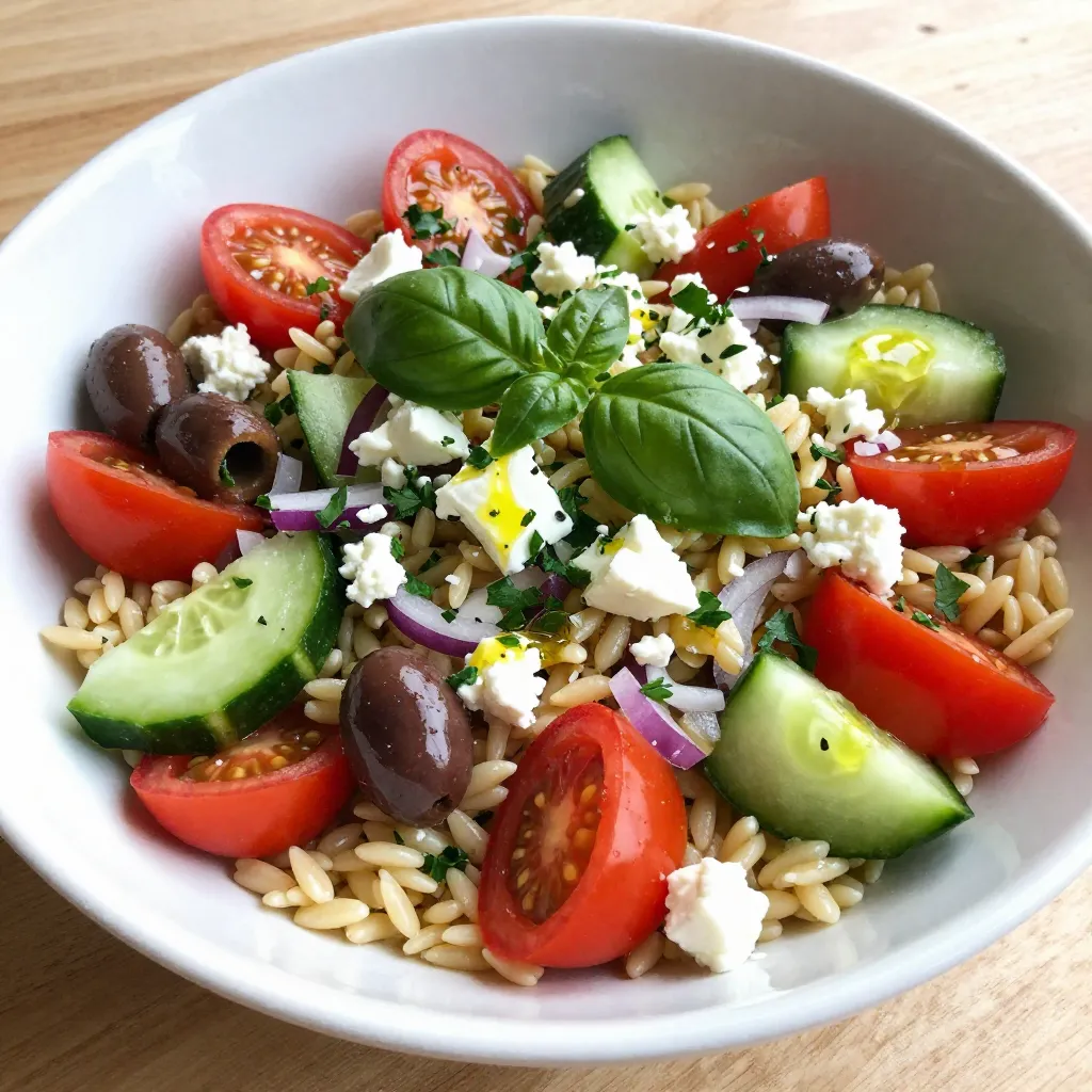 Griechischer Orzo Pasta Salat Einfaches Rezept