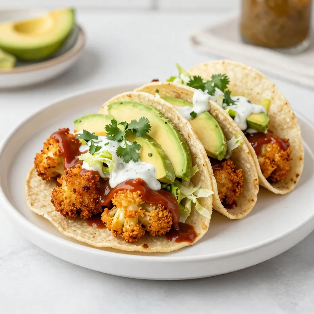 Vegan Buffalo Cauliflower Tacos Einfaches Rezept