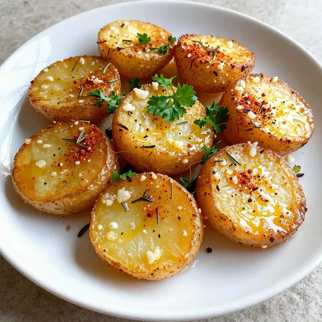 Crispy Garlic Smash Potatoes Knusprig und Lecker