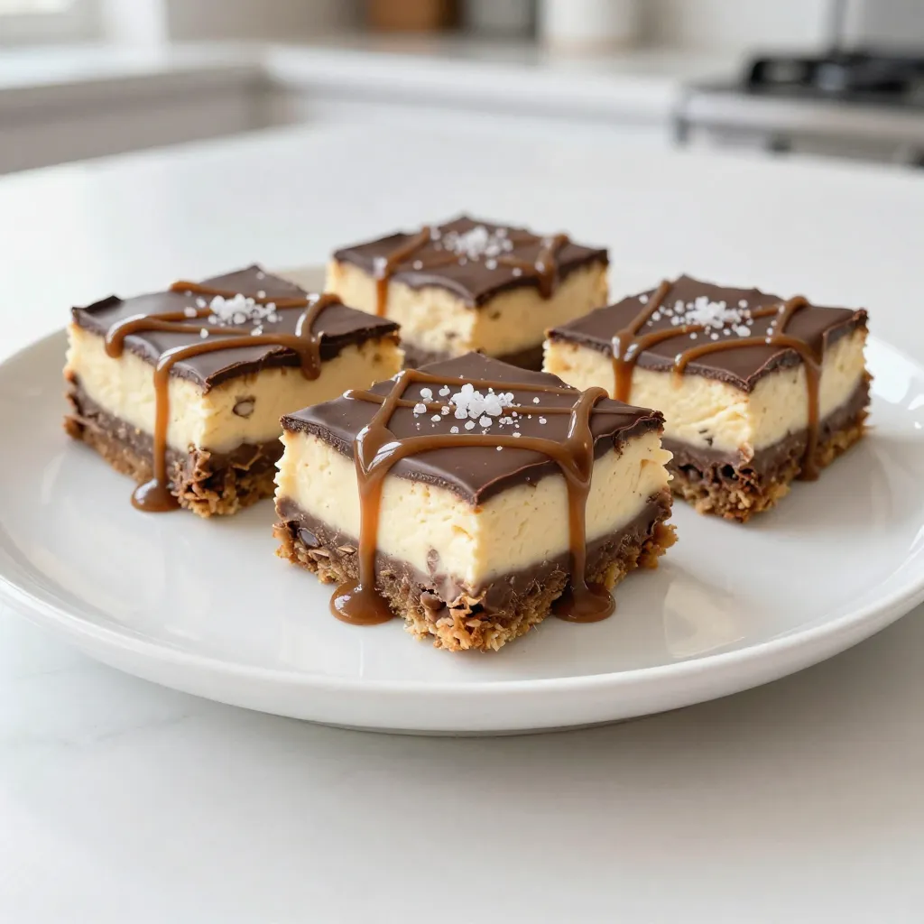 Snickers Cheesecake Bars köstlicher Genuss ohne Backen