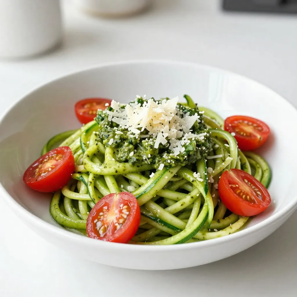 Pesto Parmesan Zucchini-Nudeln Lecker und Einfach