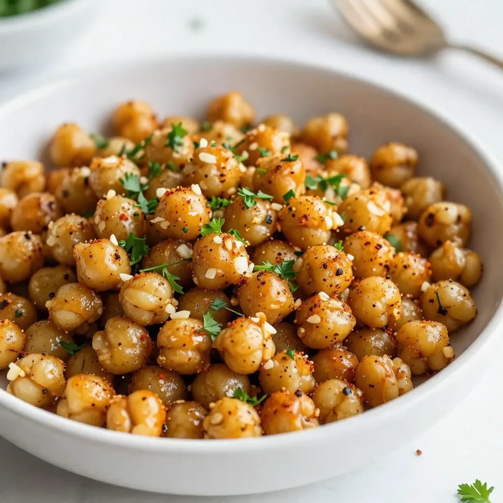 Knoblauch Kräuter geröstete Kichererbsen Rezept