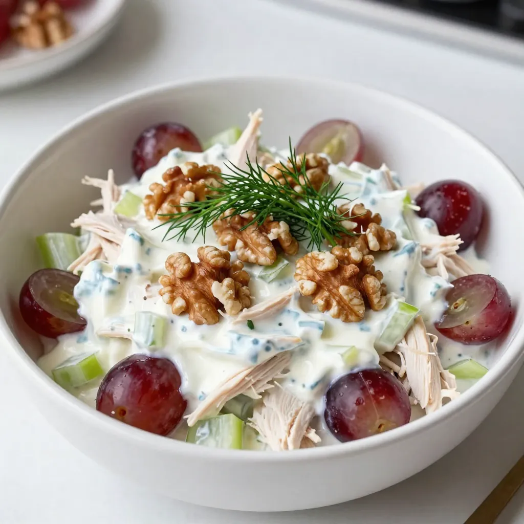Griechischer Joghurt-Hühnchensalat nahrhafte Mischung
