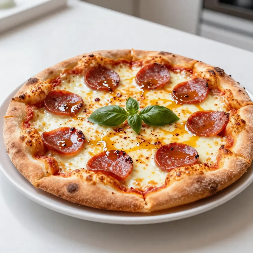 Würzige Hot Honey Pepperoni Pizza Einfache Freude