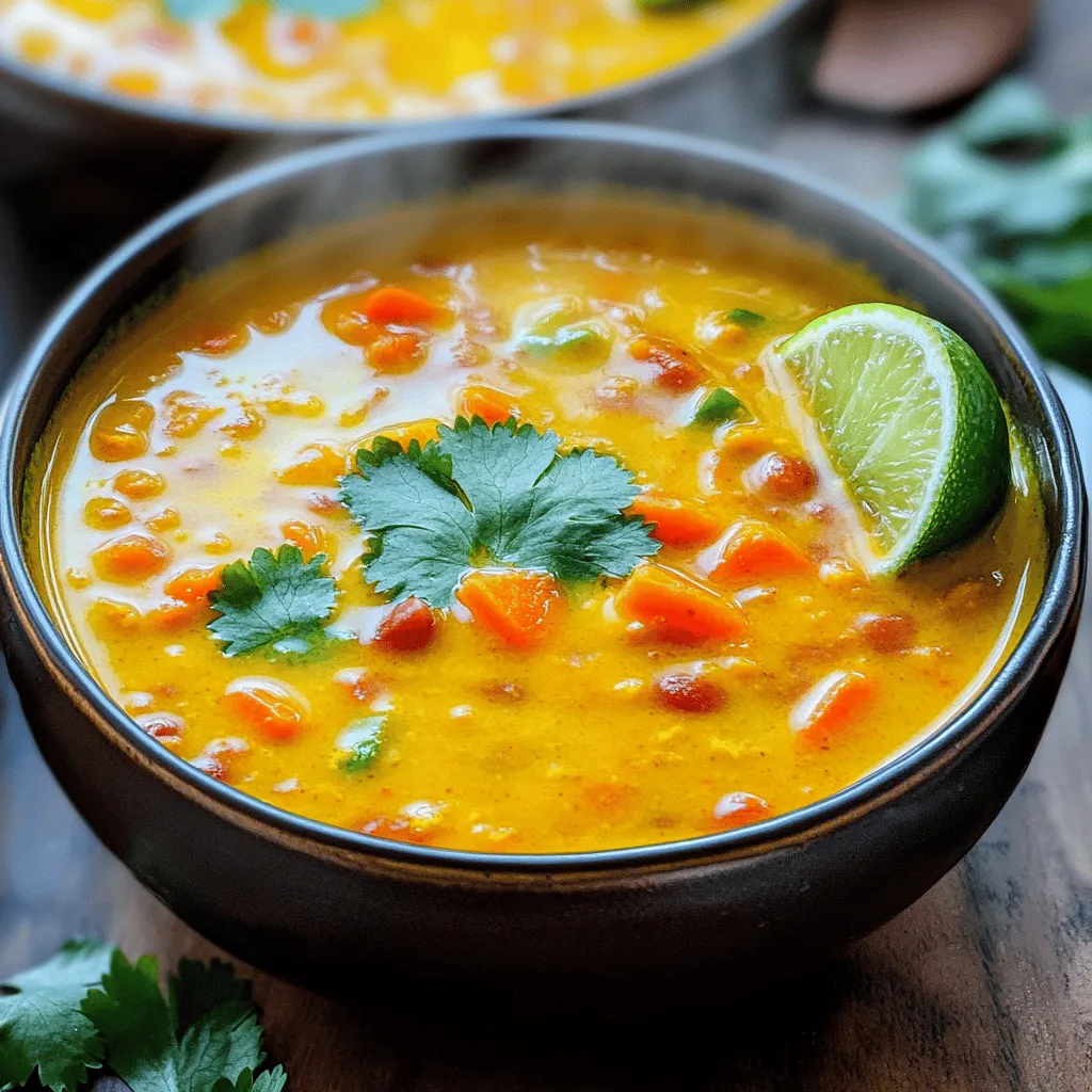 Kokos Curry Linsen Suppe für einen gesunden Genuss